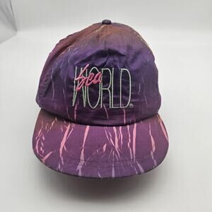Vintage‎ SeaWorld Hat Cap Snap Back Purple Pink Tie Dye Paint Splash Mens 90s